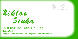 miklos sinka business card